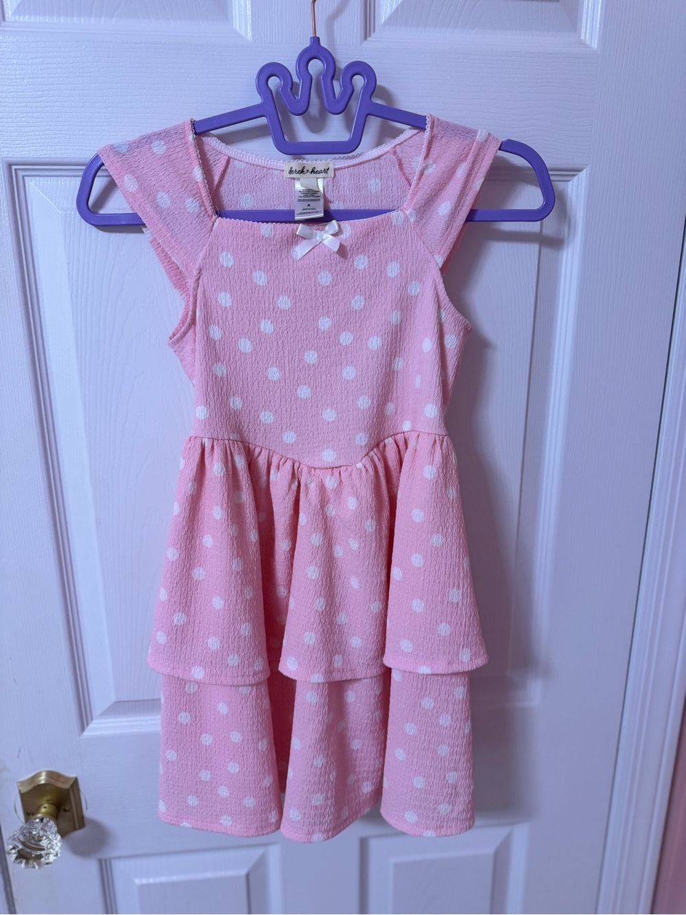 Derek Heart Pink Polka Dot Tiered Dress with Bow | Minnie Mouse Disney bound